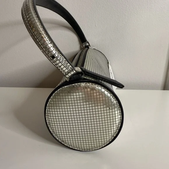 Les Petits Joueur - Emma Disco Handbag - Silver / Black - Picture 8 of 11